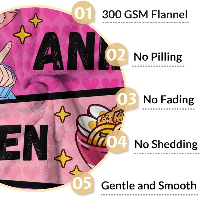 FLEXIMX Girls Blanket Gifts - 60x80 Inches Cute Throw Blanket for Kids Teens - Soft Flannel Throws for Bedroom - Black Blankets for Couch Sofa Bed - Image 5
